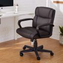 AmazonBasics Faux Leather Mid-Back Office Chair, Brown...