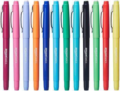 AmazonBasics Felt Tip Marker Pens - Assorted Color, 12-Pack