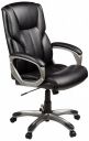 AmazonBasics Full Back Executive Chair (Black, Leather)...