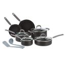 AmazonBasics Hard Anodized Non-Stick 12-Piece Cookware Set, Grey - Pots, Pans and Utensils...