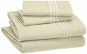 AmazonBasics Embroidered Hotel Stitch Sheet Set - Queen, Aloe Green - with pillow covers...