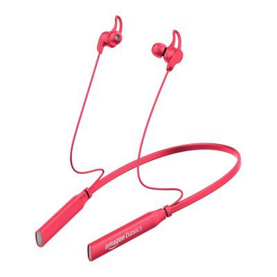 AmazonBasics in-Ear Bluetooth 5.0 Wireless Neckband (Red)