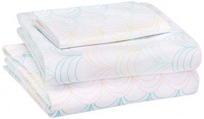 AmazonBasics Kids Soft, Easy-Wash Microfiber Single Sheet with Pillow Cover Set