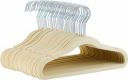 AmazonBasics Kids Velvet Hangers - 50-Pack, Beige...