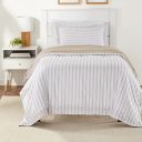 AmazonBasics Microfiber 2-Piece Quilt/Duvet/Comforter Cover Set - Single (66x90-inch), Grey Striped - with pillow cover...