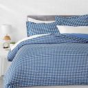 AmazonBasics Microfiber Checkered 3-Pieces Queen Gingham Plaid Quilt/Duvet/Comforter Cover Set with 2 Pillow Covers...