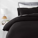 AmazonBasics Microfiber Comforter Cover Set with pillow cover - Single, 2-Piece (66x90-inch), Black...