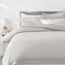 AmazonBasics Microfiber Polyester 3-Piece Duvet Cover Set with 2 pillow covers (Queen, Light Grey)...