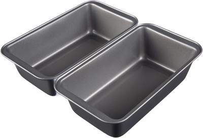 AmazonBasics Nonstick Carbon Steel Baking Bread Pan, 9.5 x 5 Inch, Set of 2