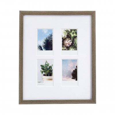 AmazonBasics Photo Frame for use with Instax - 4-Opening - 8.25 x 5.08 cm, Barnwood