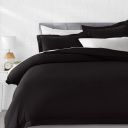 AmazonBasics Polyester Microfiber Quilt Cover Set with 2 Pillow Covers (Black, 3-Pieces Queen Size)...