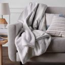 AmazonBasics Polyester Micromink Sherpa Blanket (Grey, Twin), Pack of 1...