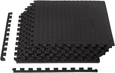 AmazonBasics Puzzle Exercise Mat with EVA Foam Interlocking Tiles - Black