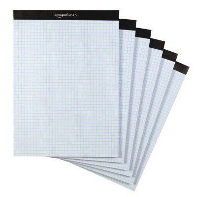 AmazonBasics Quad Ruled Graph Paper Pad, Letter Size 8.5" x 11", 6-Pack