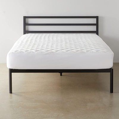 AmazonBasics Hypoallergenic Polycotton Quilted Lightweight Mattress Topper, 18 Deep, King (White)