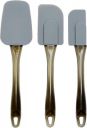 AmazonBasics Silicone Spatula Set, 3-Pieces, Grey...