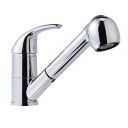 AmazonBasics Brass & Zinc Alloy Single-Handle Kitchen Pull Out Sprayer Faucet, Straight, Polished Chrome Finish...