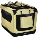 AmazonBasics Premium Folding Portable Soft Pet Dog Crate Carrier Kennel - 26 x 18 x 18 Inches, Khaki...
