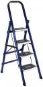 AmazonBasics Super Clamber - Non-Trip and Flat-Foldable Step Ladder, with Anti-Skid Steps and Double-Grip Technology, 4 Steps (Steel, Blue & White)...
