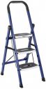 Amazon Basics Super Clamber - Non-Trip and Flat-Foldable Step Ladder, with Anti-Skid Steps, 3 Steps (Steel, Blue & White)...