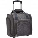 AmazonBasics Underseat Carry-On Rolling Travel Luggage Bag, Grey Quilted...