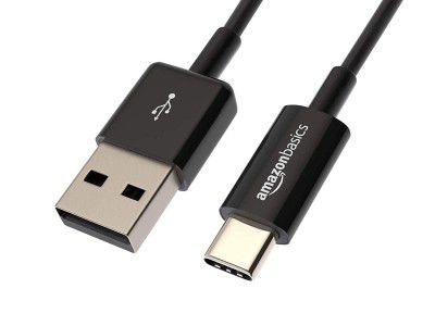 AmazonBasics USB Type-C to USB-A 2.0 Male Fast Charging Cable - 3 Feet (0.9 Meters)
