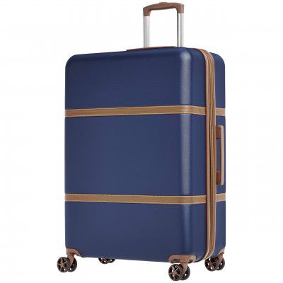 AmazonBasics Vienna Expandable Hardsided Check-In Trolley with Extreme Scratch Resistance - 71 cm, Blue