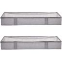 AmazonBasics Vinyl Rectangular Under Bed Storage Containers Bag with Zipper, Pack of 2...