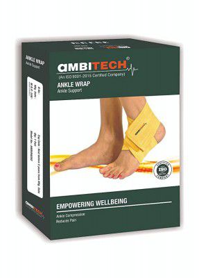 AmbiTech Ankle Wrap (Customized Compression,Ergonomic Design,Easy application, Comfortable, Durable)- (Large)