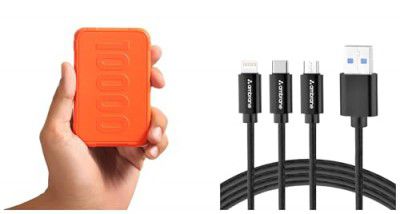 Ambrane 10000mAh Rugged, Slim & Compact Powerbankwith 3in1 Cable