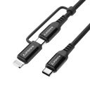 Ambrane 2-in-1 Type-C & Lightning Cable (ACDCS-12, Black)...