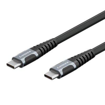 Ambrane 20Gbps Data Transfer & 100W Fast Charging Type C Braided Cable for Smartphones, Tablets, Laptops & Other Devices, PD Technology 1.5M (ABCC-102, Black)