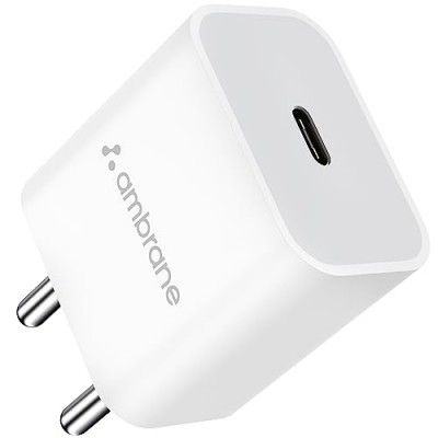 Ambrane 20W Type C Mobile Charger Adapter, Fast Charging for Android, iPhone (Raap M20, White)