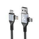 Ambrane 4 in-1 Multi-Functional Charging Cable (AC4CL-15, Silver)...