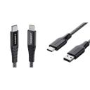 Ambrane 60W / 3A Fast Charging Type C Cable for Smartphones, Tablets, (RCT15A, Black) Lightning Cable combo...