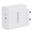 Ambrane 65W Type C Port Laptop & Mobile Charger Adapter for iPhone, MacBook Pro/Air, iPad, One Plus, Samsung & Other Type C Enabled Devices, Fast Charging PD Technology (RAAP H65, White)...
