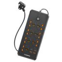 Ambrane Extension Board, 11 Ports with(2 Type C PD Ports + 7 Power Ports + 2 USB Ports) Smart Electric Surge Protector Multi Plug with 2500W, 3Mtr Cord Length, 2.1A USB Output (Smartstrip +, Black)...