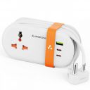 Ambrane Foldable Extension Board, 2 Type C & USB, AC Socket 2500W, 20W Fast Type C Charging, 1.5m Long Cable (Smartstrip 3 White)...