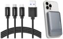 Ambrane MagSafe Wireless 10000mAh Fast Charging Power Bank, Premium Metallic Body, with 3in1 Cable...