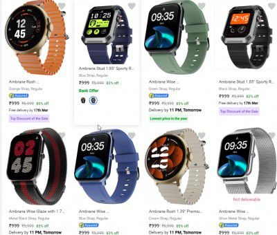 Ambrane Smart Watches Starts at ₹999