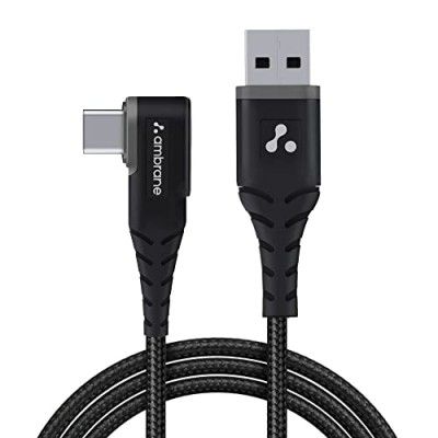 Ambrane Type C Mobile Charging Cable 3A Fast Charging, 1.5m L (ABLC10, Black)
