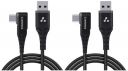 Ambrane Type C Mobile Charging Cable 3A Fast Charging, 1.5m L  (ABLC10, Black) (Pack of 2)...