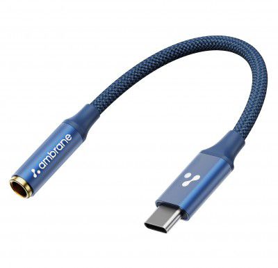 Ambrane Type C to 3.5mm Audio Jack Converter with DAC Headphone Adapter