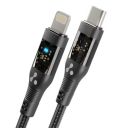 Ambrane Type-C to Lightning iPhone Cable, 22.5W Fast Charging, 480Mbps Data Sync & Car AirPlay, LED Indicator, Compatible 1.2m (ABTL-12T, Black)...