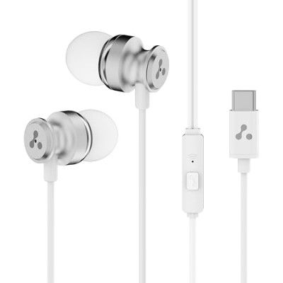 Ambrane Type-C Wired Earphones, 10Mm Bass Drivers