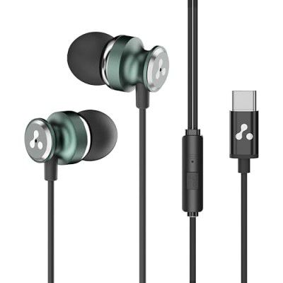 Ambrane Type-C Wired in Ear Earphones, 10Mm Bass Drivers