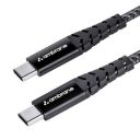 Ambrane Unbreakable 60W Fast Charging 1.5M Braided Type C to Type C Cable for Smartphones (RCTT15, Black)...