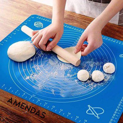 AMENDAS Silicone Mat for Chapati Rolling Board Baking Mat for Pastry Rolling with Measurements Baking Essentials Silicone Roti Mat for Kitchen Reusable BPA Free Multicolor (50 * 40 CM)