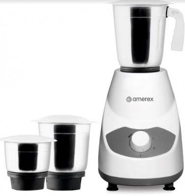 Amerex 500 Watt Mixer Grinder for Kitchen With 3 Stainless Steel Jar Pack of 1