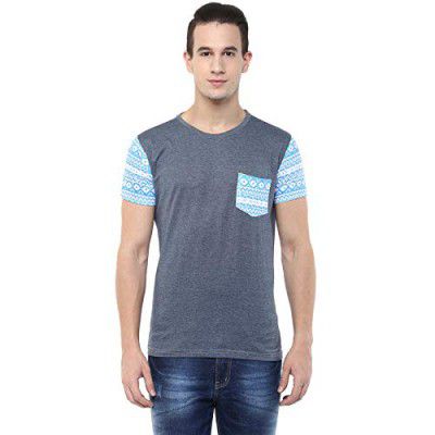 AMERICAN CREW Mens Crew Neck with Contrast Pocket Printed T-Shirt